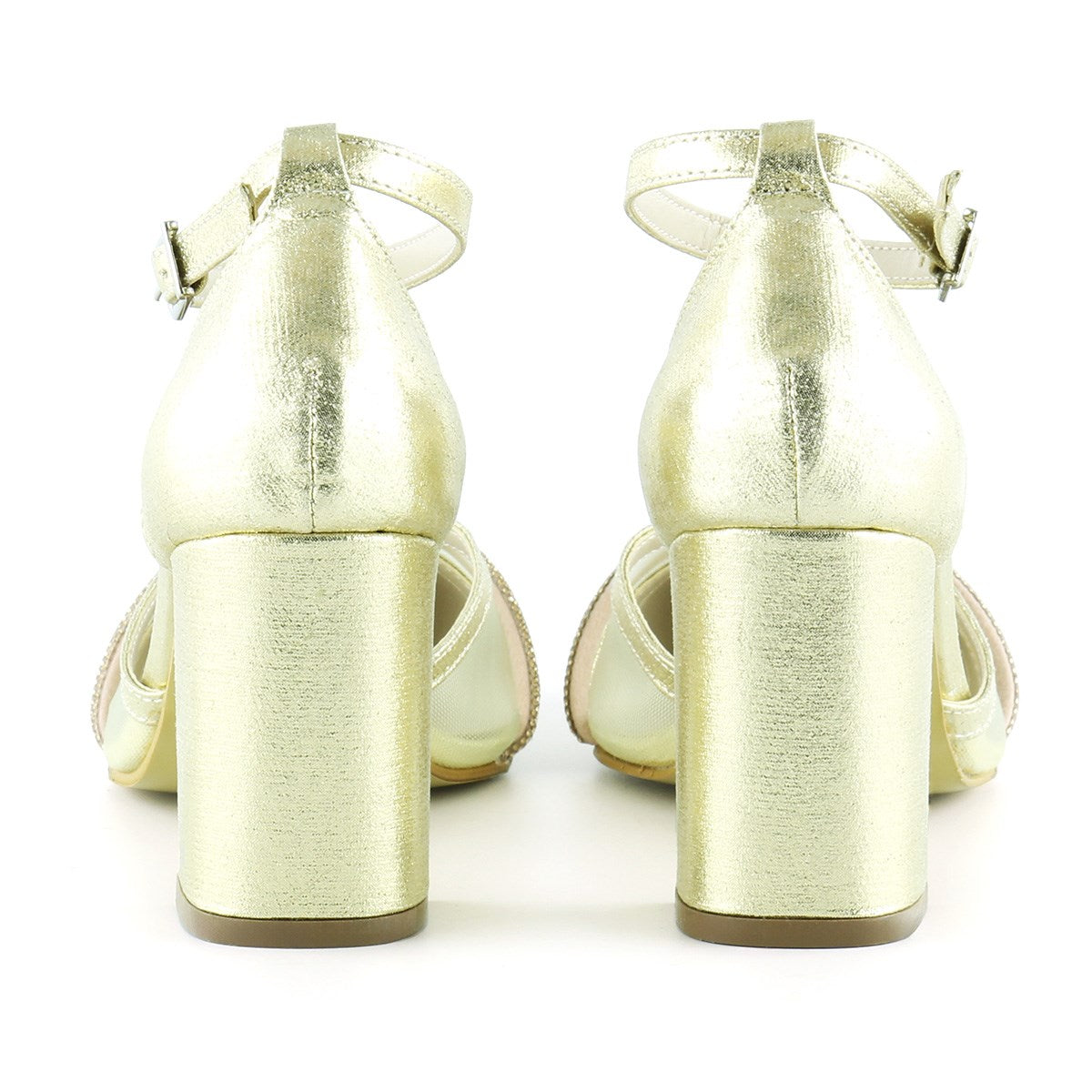 Molly Dore Taşlı Fileli Kalın Topuklu Ayakkabı