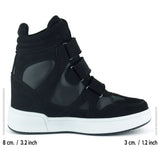 Talvi Siyah Beyaz Süet Yuvarlak Burun Cırt Cırtlı Gizli Dolgu Topuklu Günlük Bot