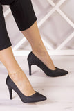 Gowa Plus Siyah Saten Abiye Stiletto
