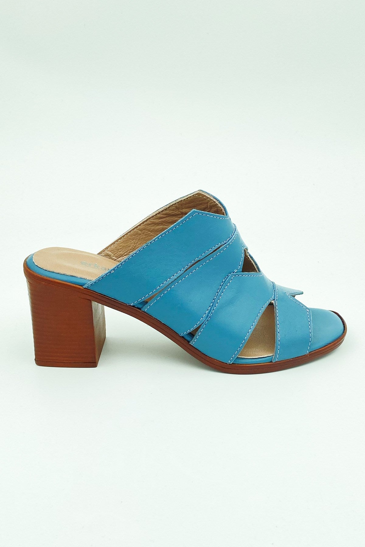 Bianca Mavi Hakiki Deri Terlik