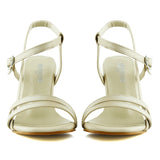 Roseline Ten Saten Önü Arkası Açık Bantlı Tokalı Kadeh Topuklu Abiye Ayakkabı