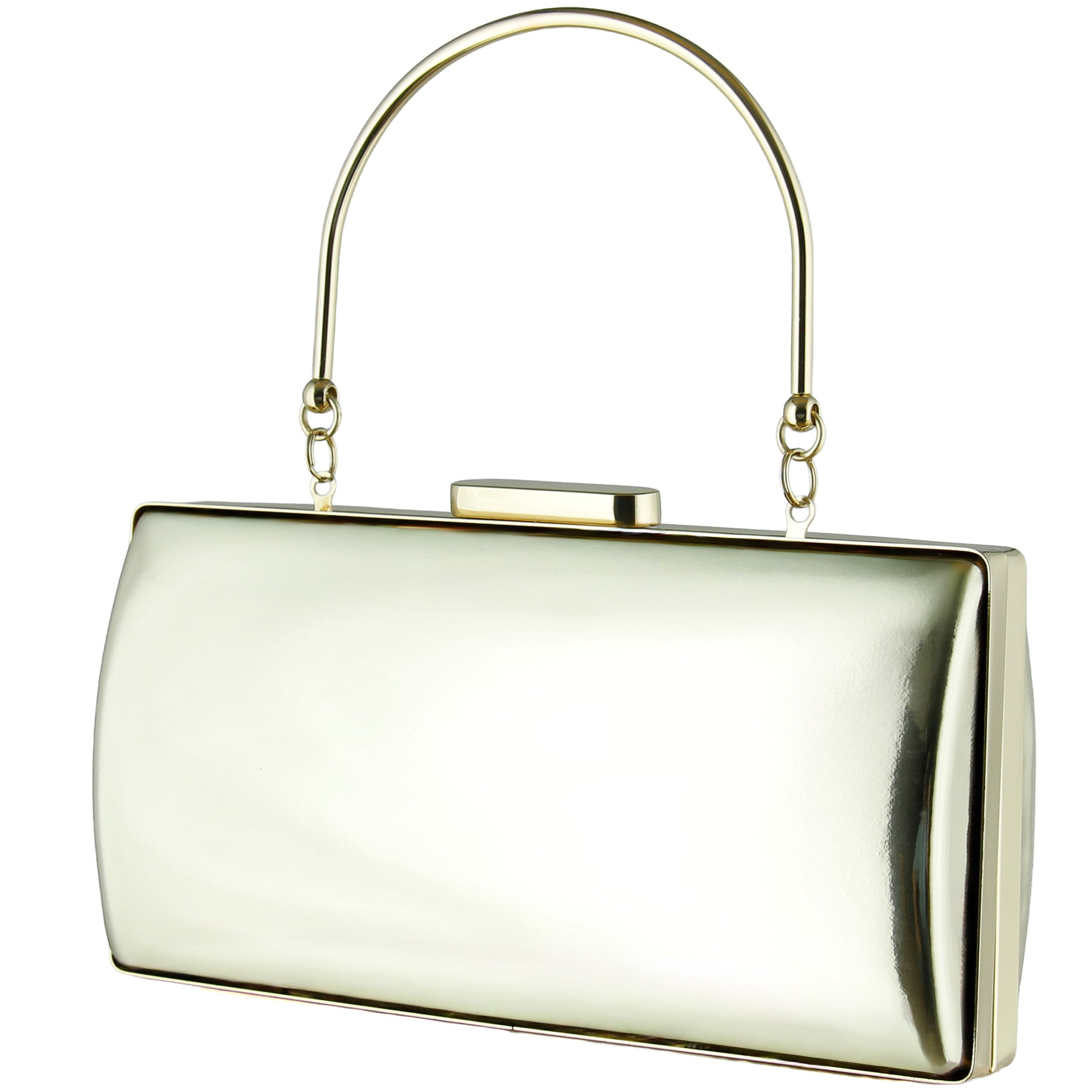 (ES0024AC) Altın Ayna Metal Saplı Zincirli Abiye El Çantası