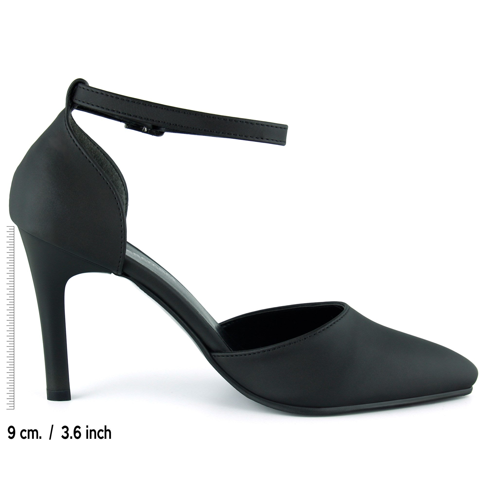 Sindy Plus Siyah Saten Bantlı İnce Topuklu Abiye Stiletto Ayakkabı