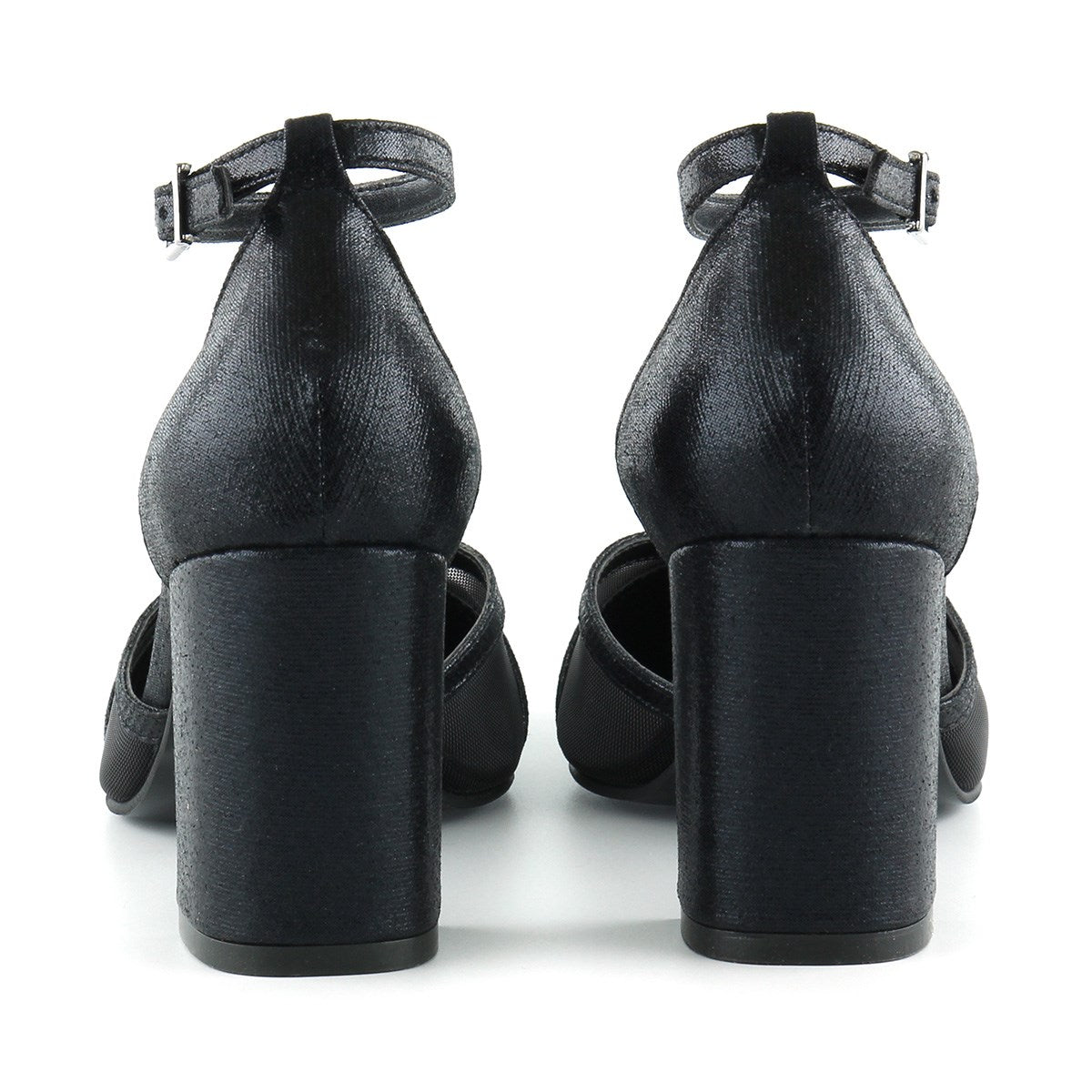 Diana Siyah Fileli Kalın Topuklu Ayakkabı