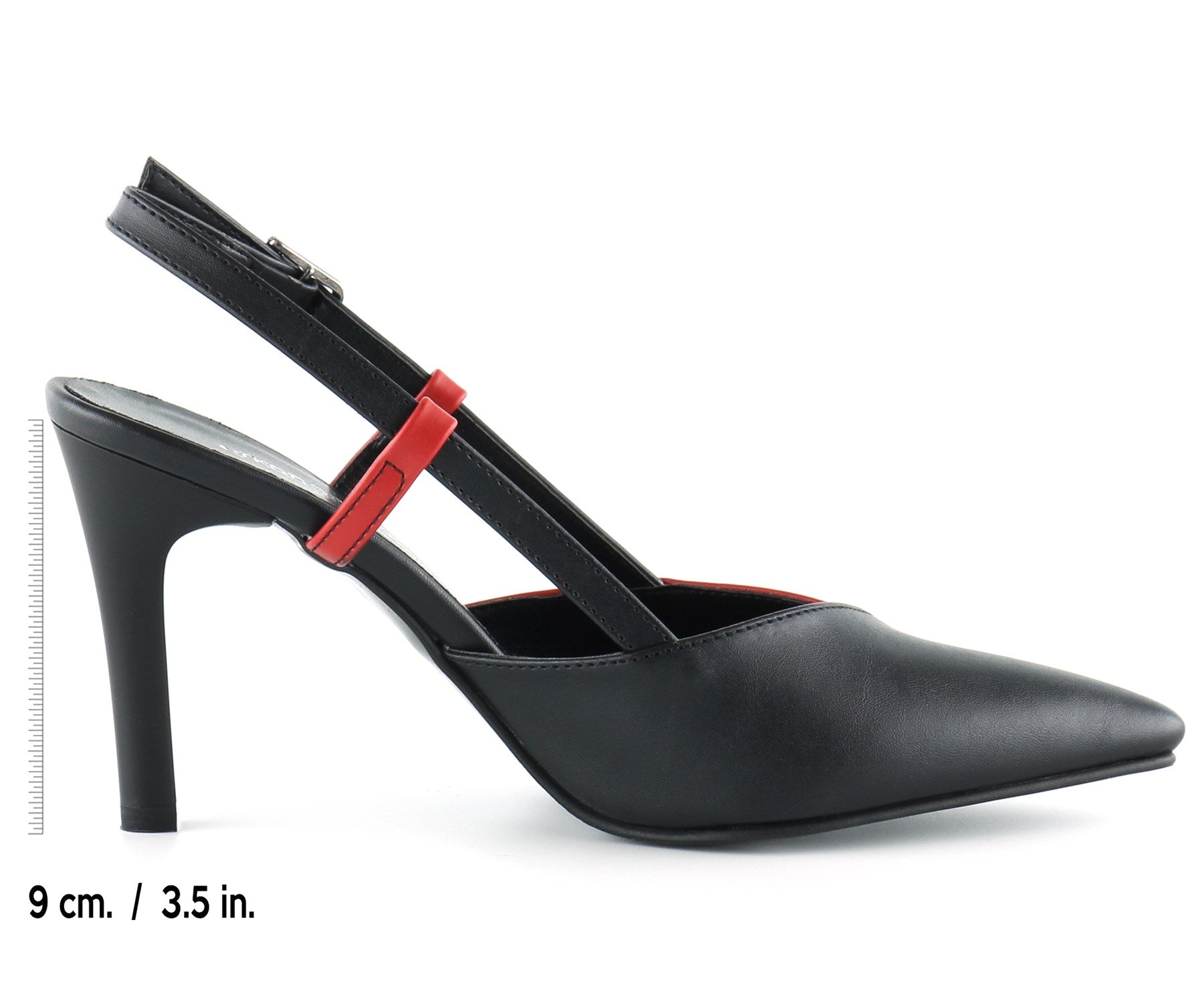 Sacha Siyah Kırmızı Arkası Açık Stiletto