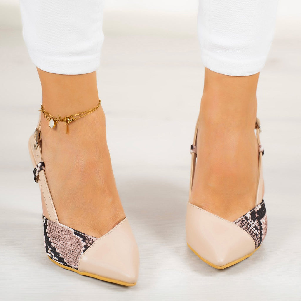 Sacha Ten Yılan Arkası Açık Stiletto