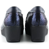 Emma Lacivert Hakiki Deri Dolgu Topuklu Günlük Ayakkabı