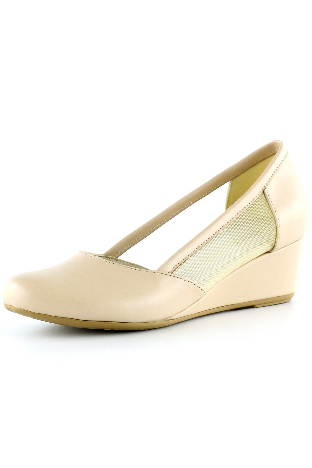 Evelyn Ten Fileli Dolgu Topuklu Ayakkabı