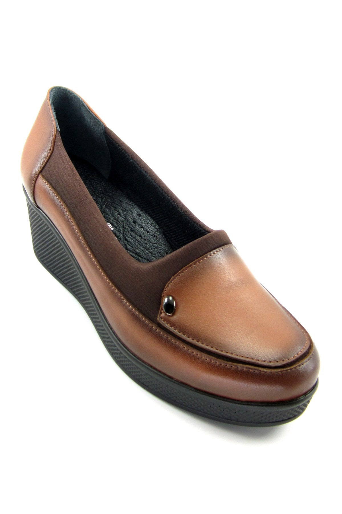 Priscilla Taba Hakiki Deri Dolgu Topuklu Streç Günlük Ayakkabı