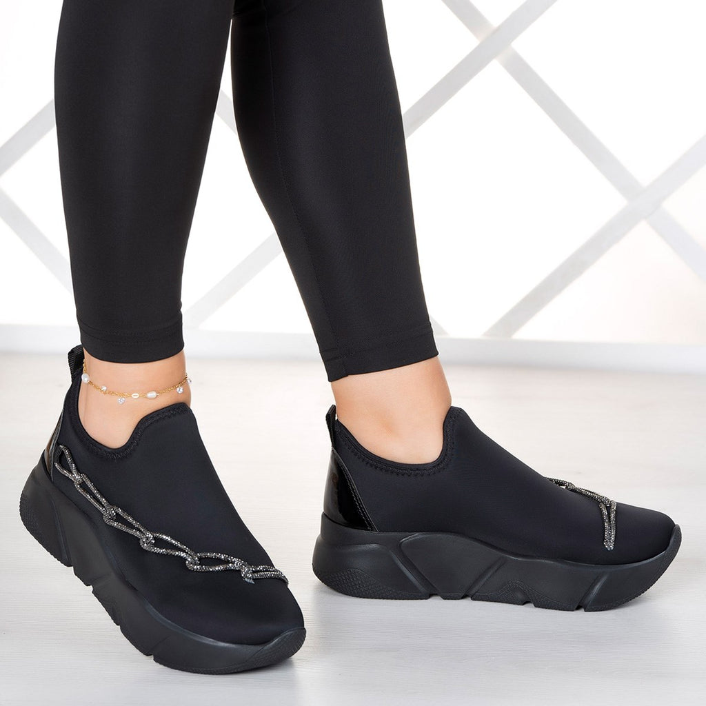 Maggie Gümüş Streç Zincirli Sneaker