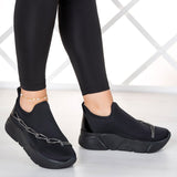 Maggie Gümüş Streç Zincirli Sneaker