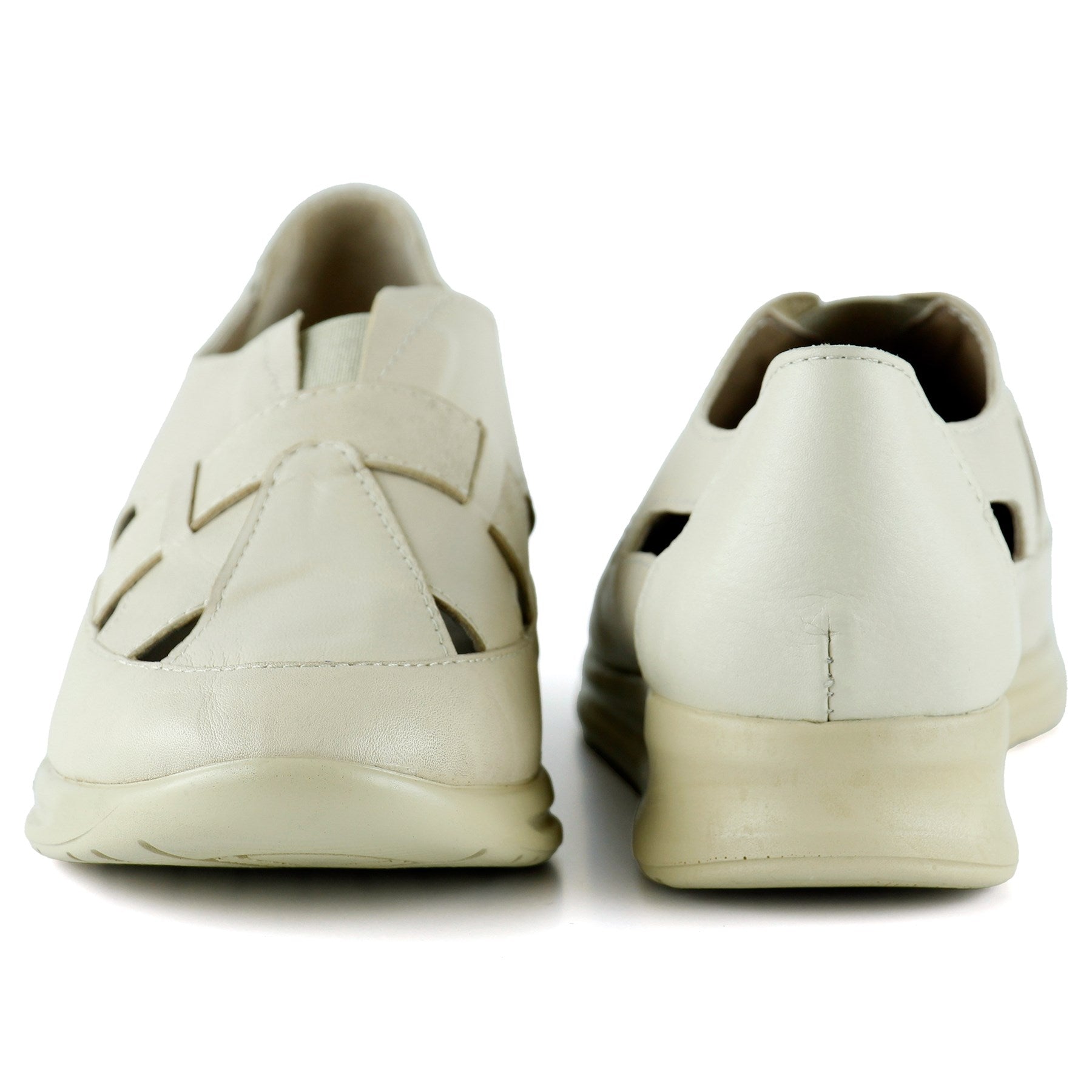 Aida Bej Hakiki Deri Kesik Detaylı Lastikli Slip-On Günlük Ayakkabı