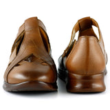 Frida Taba Hakiki Deri Kesik Detaylı Cırt Cırtlı Günlük Ayakkabı