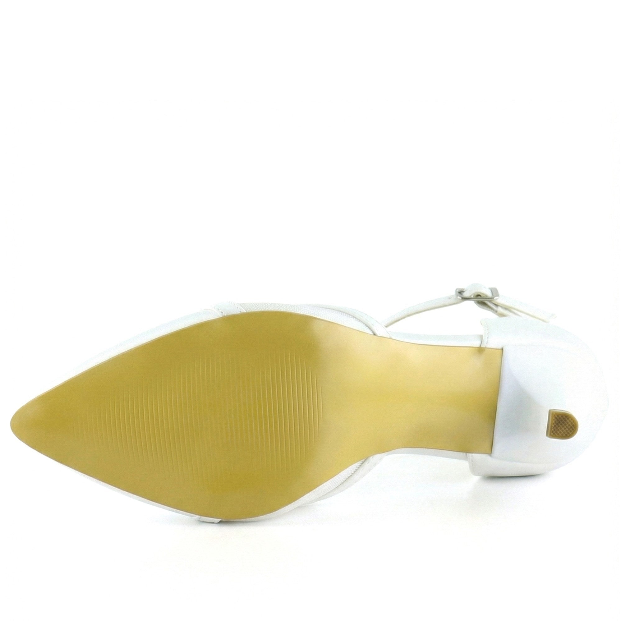 Liana Beyaz Vegan Fileli Sivri Burun İnce Topuklu Klasik Gelin Ayakkabısı