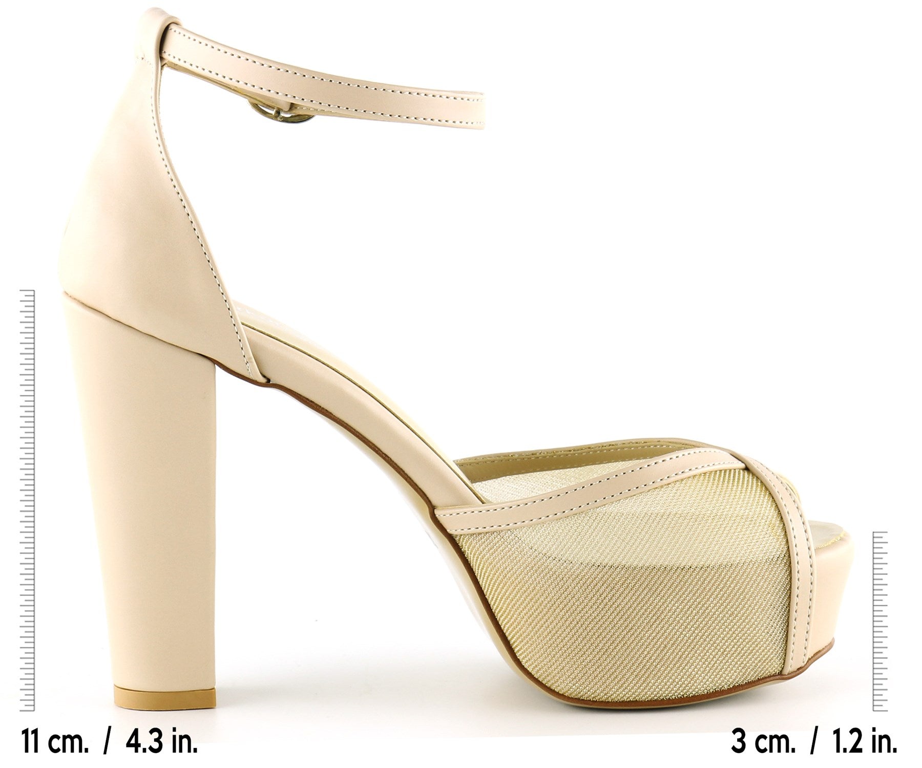 Carmen Ten Fileli Önü Açık Bilekten Bağlamalı Platform Topuklu Ayakkabı