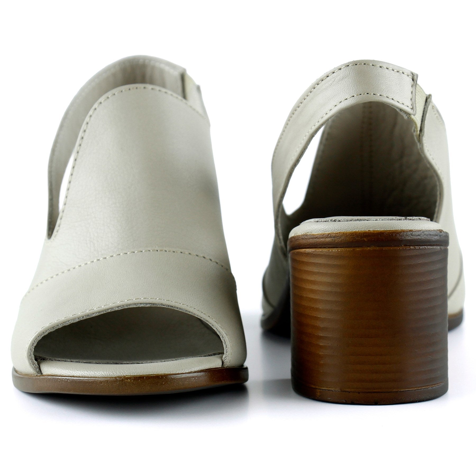 Emilia Vizon Hakiki Dana Derisi Arkası Açık Lastik Bantlı Kalın Topuklu Rahat Günlük Sandalet