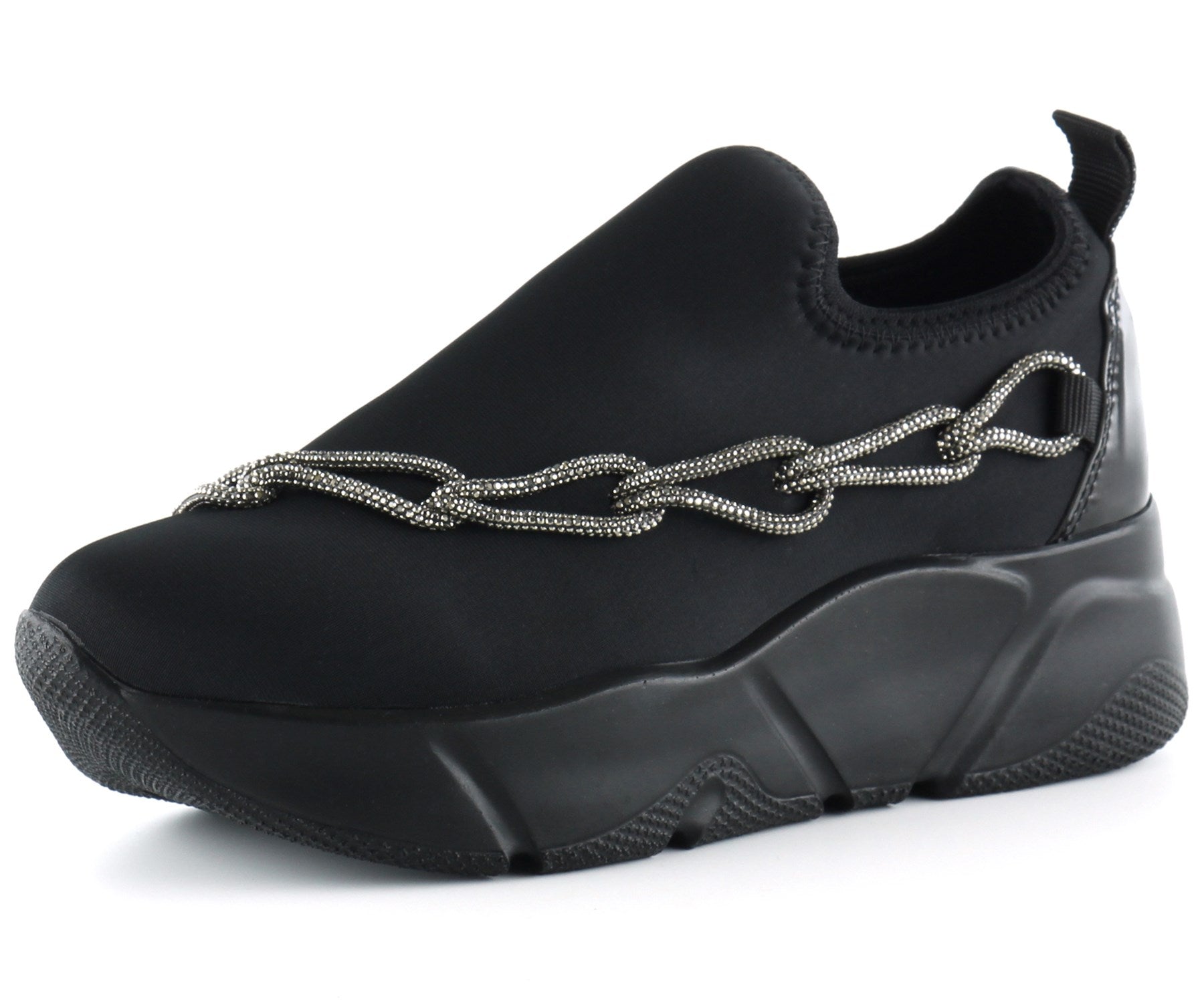 Maggie Gümüş Streç Zincirli Sneaker