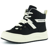 [8084] Siyah Vegan Bağcıklı Kürk Astarlı Yuvarlak Burun Günlük Bot