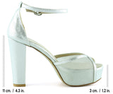 Carmen Lame Fileli Önü Açık Bilekten Bağlamalı Platform Topuklu Ayakkabı