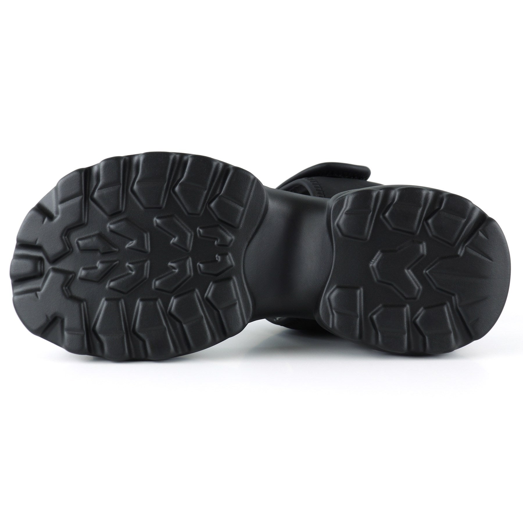 [7030] Siyah Kristal Taşlı Çift Cırt Cırt Bantlı Platform Sandalet