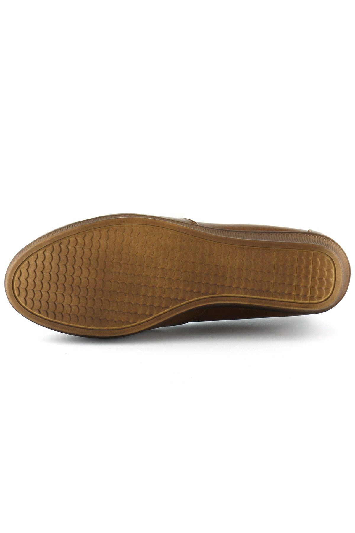 Dafne Taba Hakiki Deri Tokalı Yuvarlak Burun Dolgu Topuklu Günlük Ayakkabı