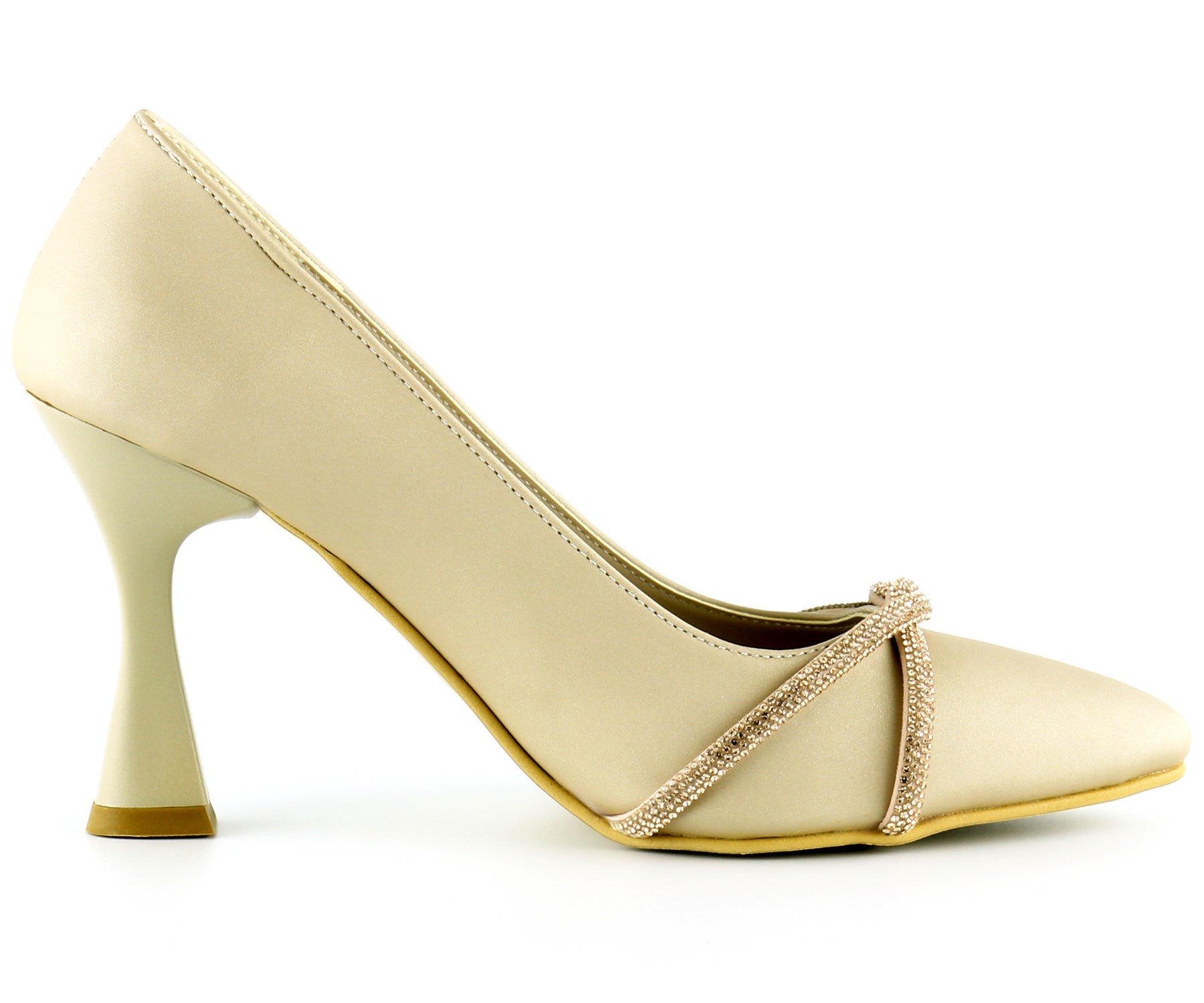 Abby Ten Saten Burma Taşlı Abiye Ayakkabı