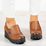 Gloria Taba Hakiki Deri Dolgu Topuklu Günlük Ayakkabı