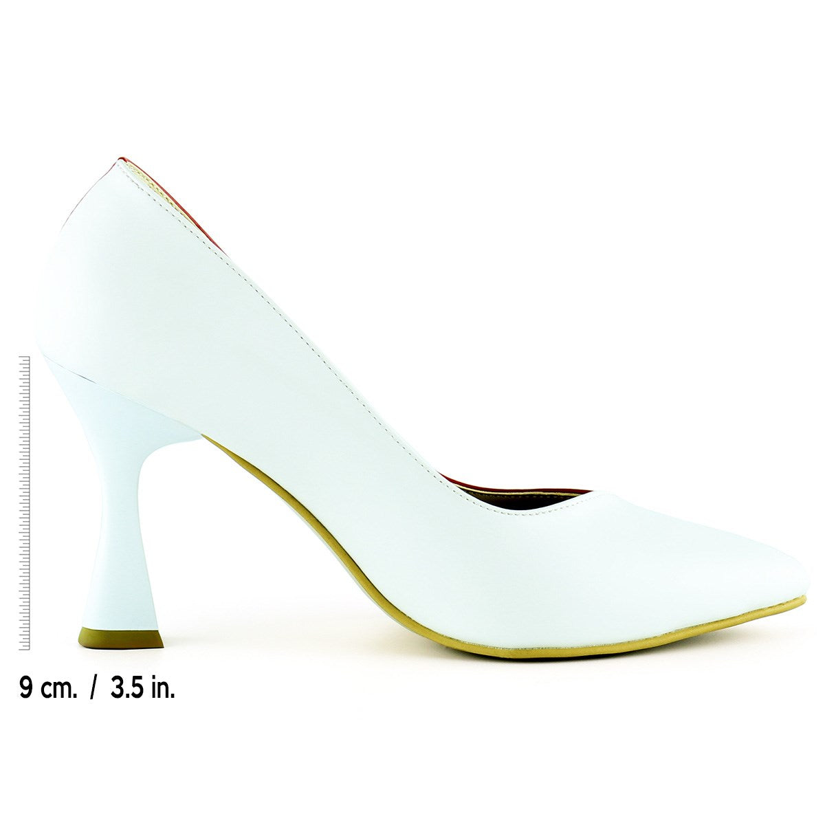 Jatqılı Plus Kırmızı Beyaz İnce Kadeh Topuklu Klasik Ayakkabı