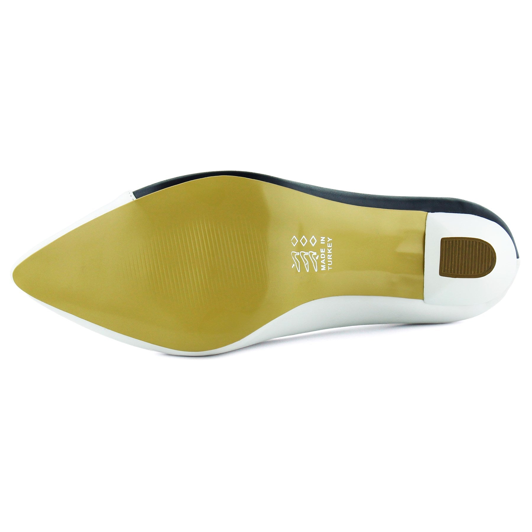 Jatqılı Plus Lacivert Beyaz İnce Kadeh Topuklu Klasik Ayakkabı