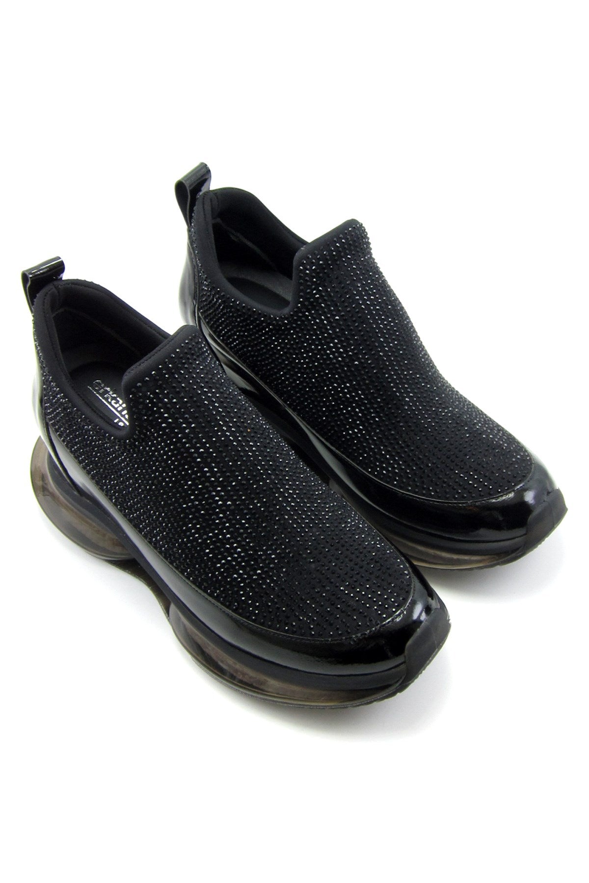 Viviana Siyah Taşlı Streç Gizli Dolgu Günlük Ayakkabı