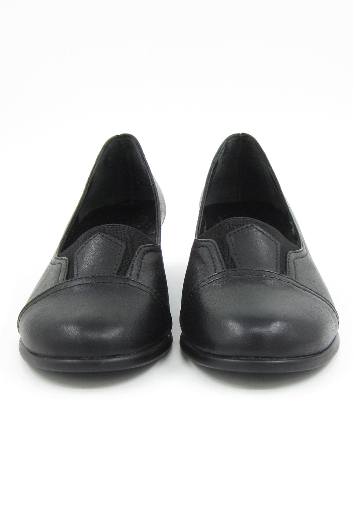 Gale Siyah Hakiki Deri Günlük Topuklu Ayakkabı