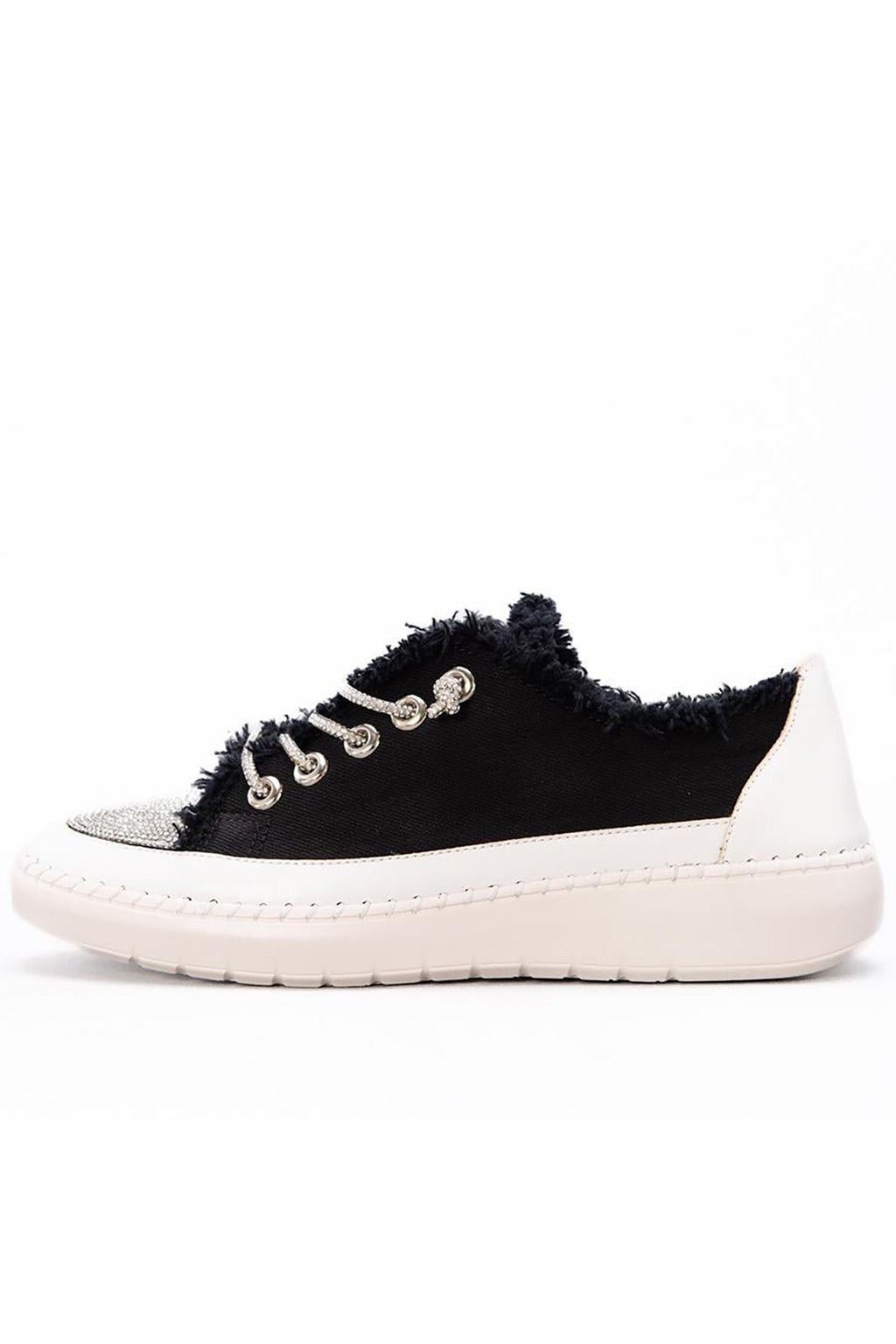 Vanessa Siyah Denim Taşlı Sneaker