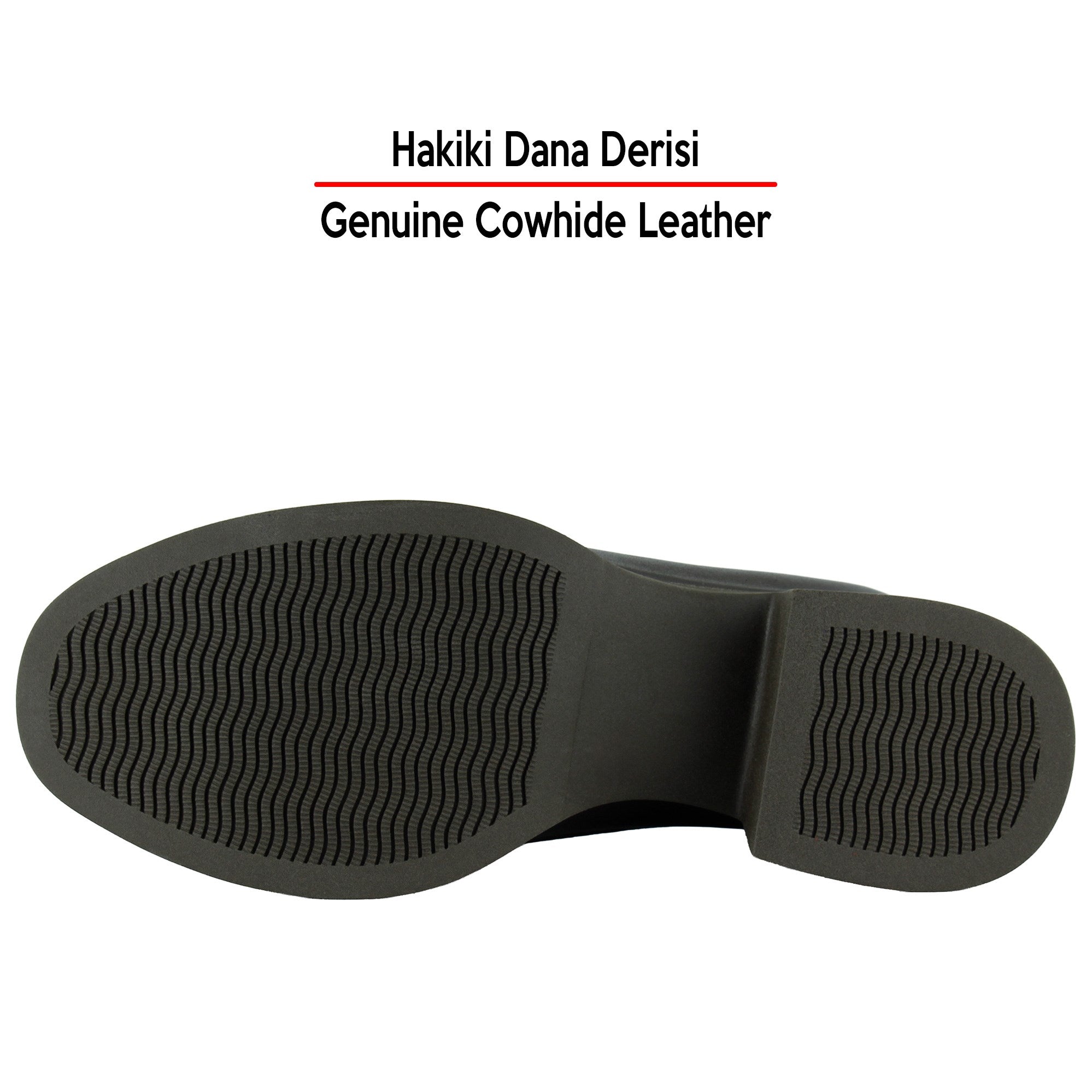 [MAX 54-133] Kahverengi Hakiki Dana Derisi Rugan Detaylı Tokalı Kalın Topuklu Günlük Loafer Ayakkabı