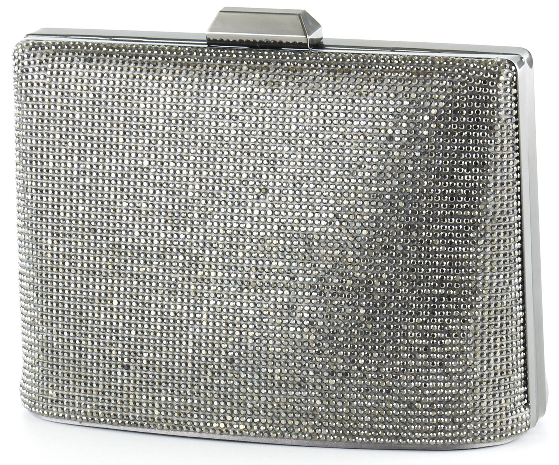 Antrasit Saten Kristal Taşlı Metal Saplı Zincir Askılı Abiye Çanta ( ES0011AC )