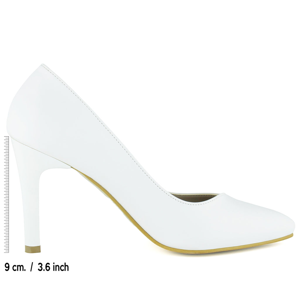 Veronica Beyaz Vegan Sivri Burun İnce Topuklu Stiletto Gelin Ayakkabısı