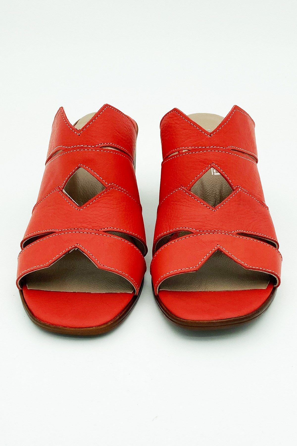 Bianca Kırmızı Hakiki Deri Terlik