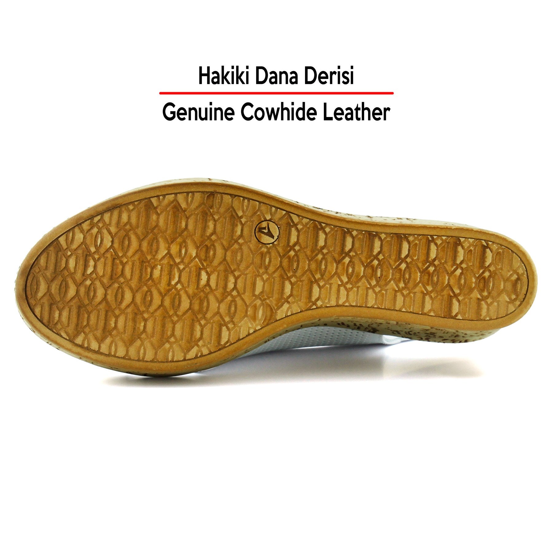 Serie Beyaz Hakiki Dana Derisi Delik Detaylı Mantar Taban Görünümlü Dolgu Topuklu Slingback Sandalet