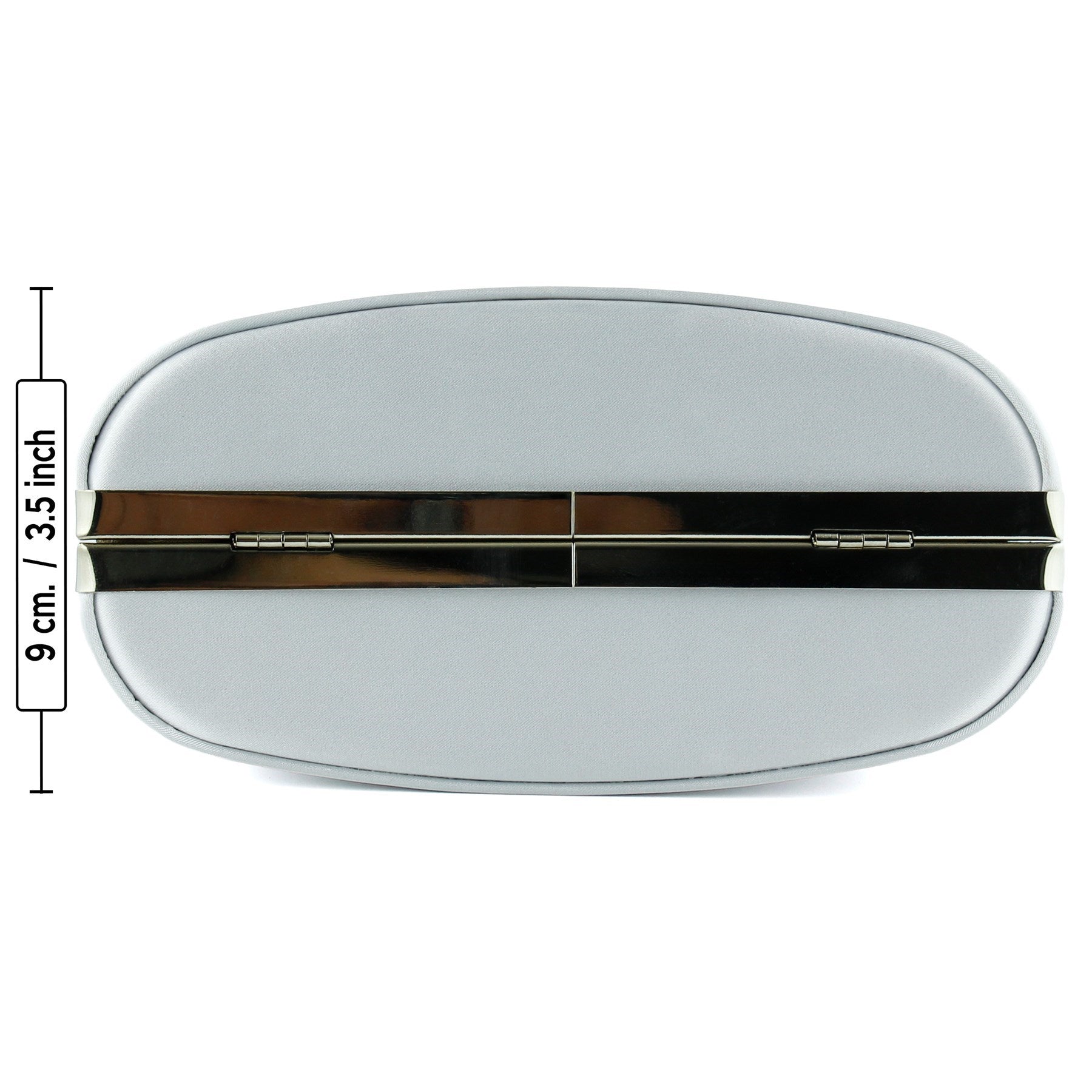 (ES0016AC) Gümüş Saten Kristal Taşlı Metal Saplı Zincir Askılı Abiye Çanta