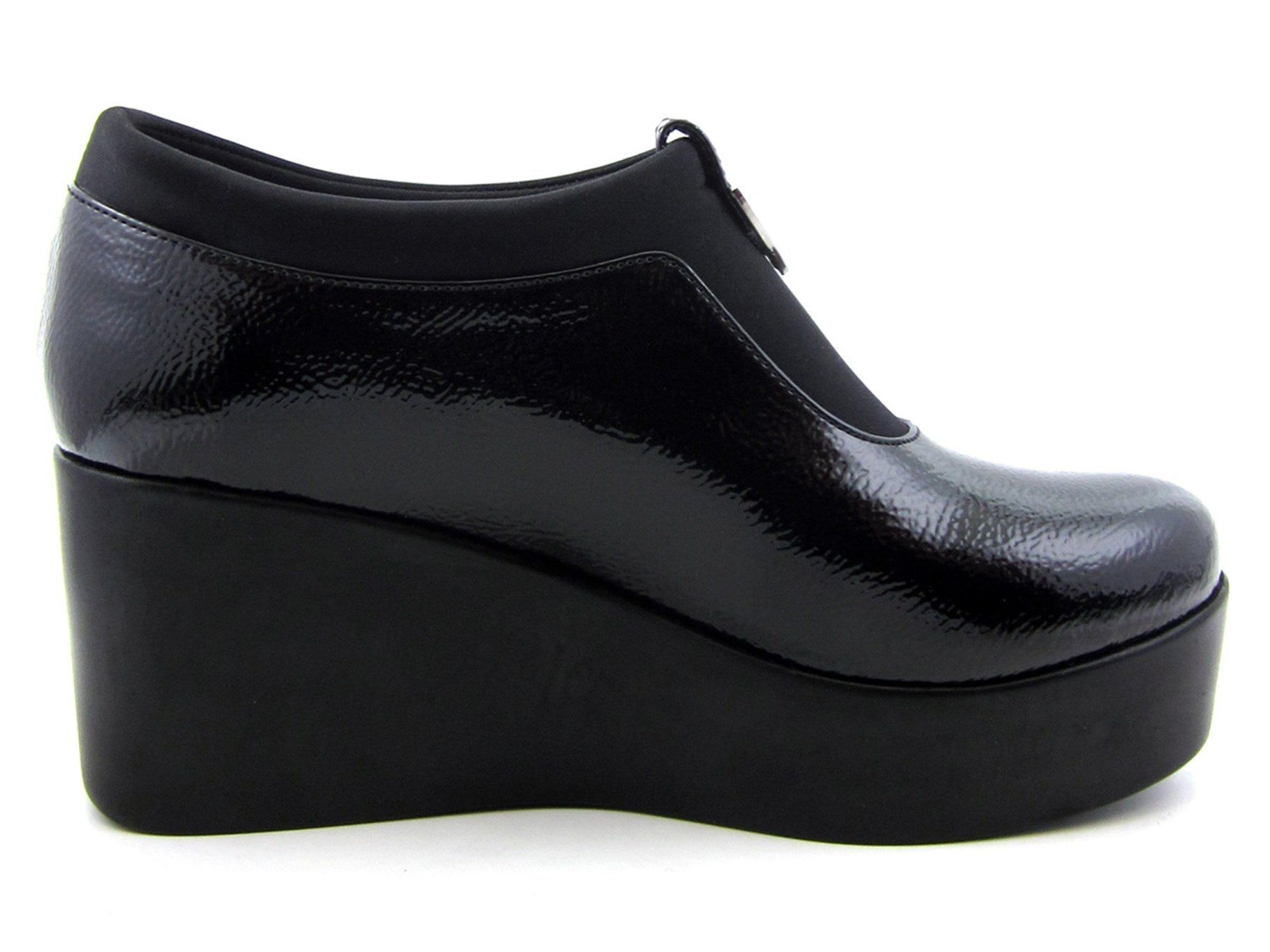 Sofia Exclusive Siyah Rugan Streç Tokalı Dolgu Topuklu Günlük Ayakkabı