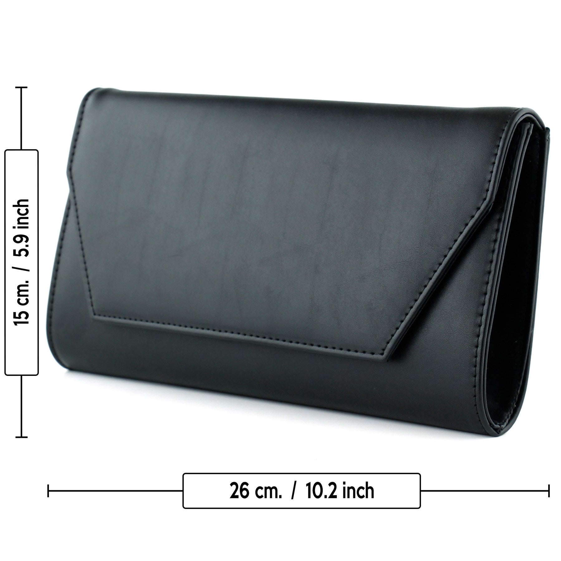 (ES0018AC) Siyah Zincir Askılı Manyetik Kapaklı İç Cepli Zarif Abiye El Çantası