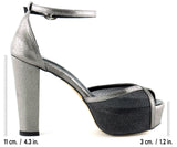 Carmen Platin Fileli Önü Açık Bilekten Bağlamalı Platform Topuklu Ayakkabı