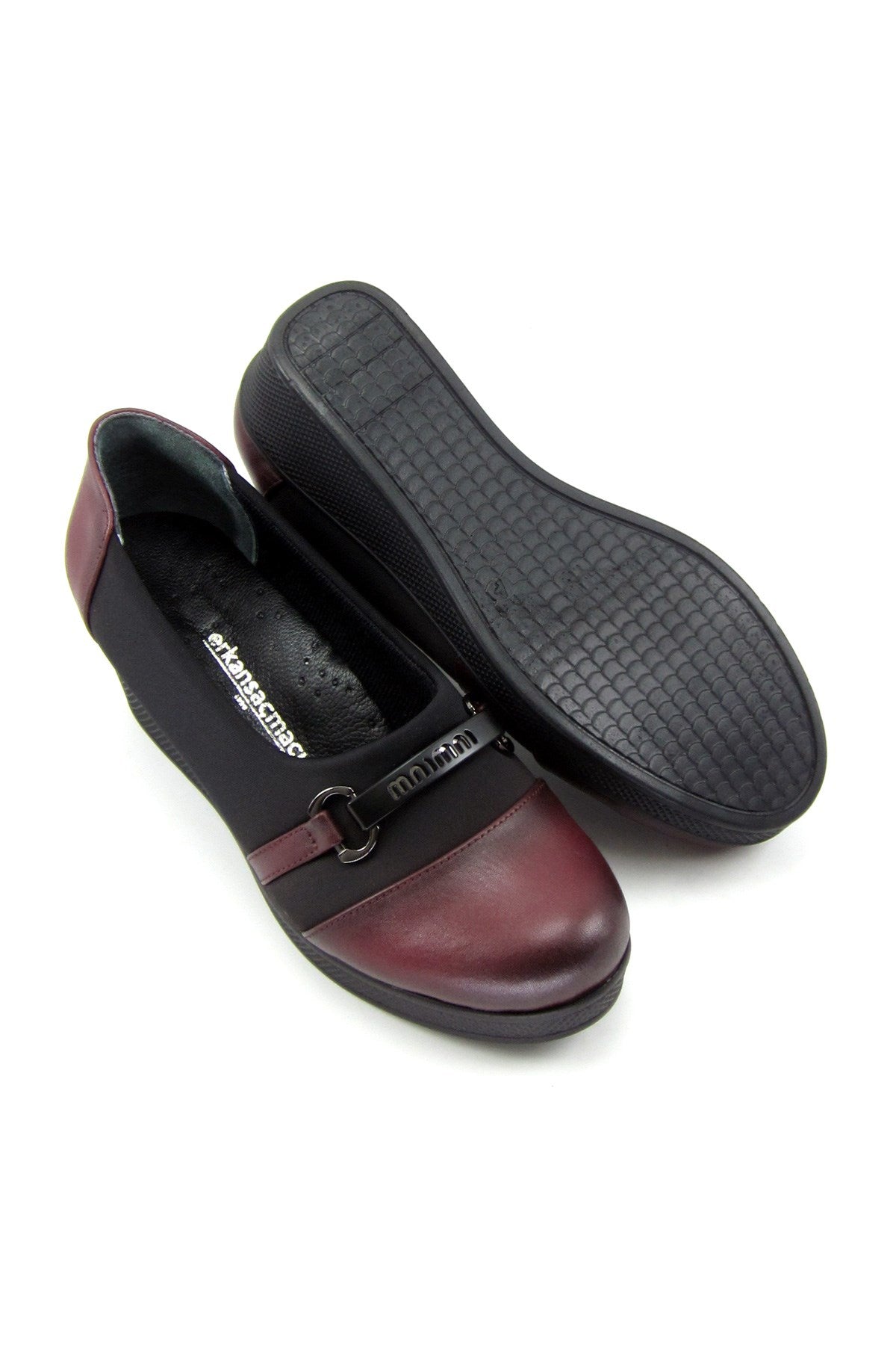 Blake Bordo Hakiki Deri Dolgu Topuklu Streç Günlük Ayakkabı