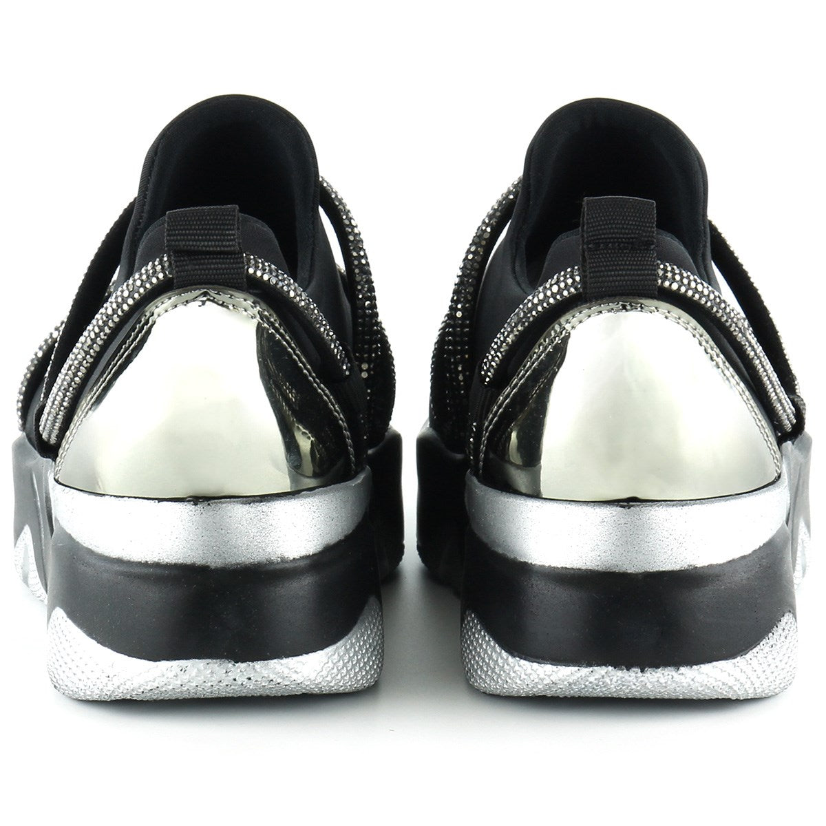 Barbara Platin Streç Taşlı Sneaker