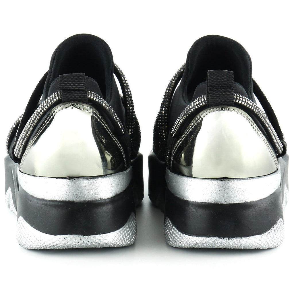 Barbara Platin Streç Taşlı Sneaker