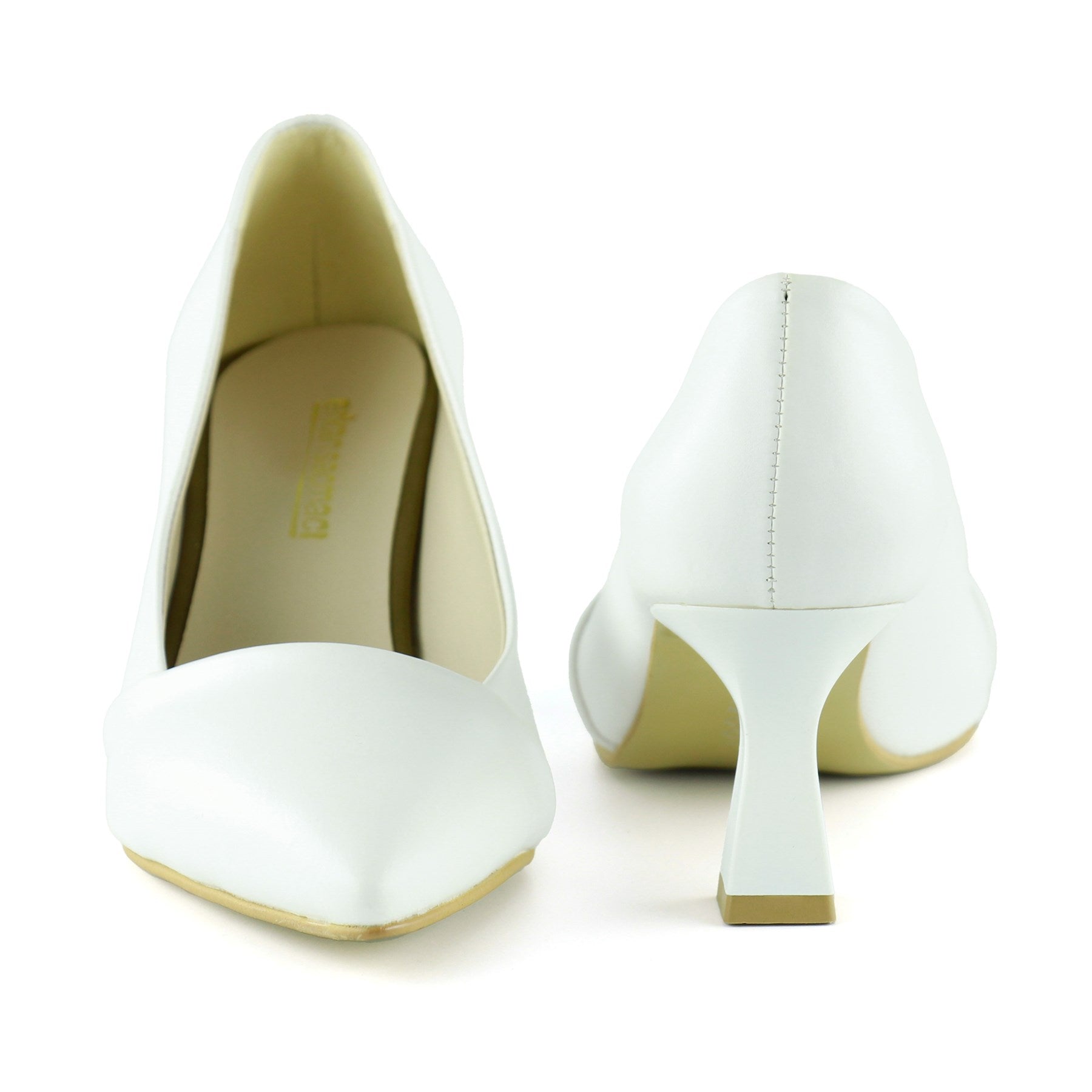 Laura Beyaz Zarif Gelinlik Sivri Burun Topuklu Ayakkabı