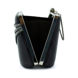 (ES0016AC) Siyah Saten Taşlı Gümüş Metal Saplı Zincir Askılı Abiye Çanta