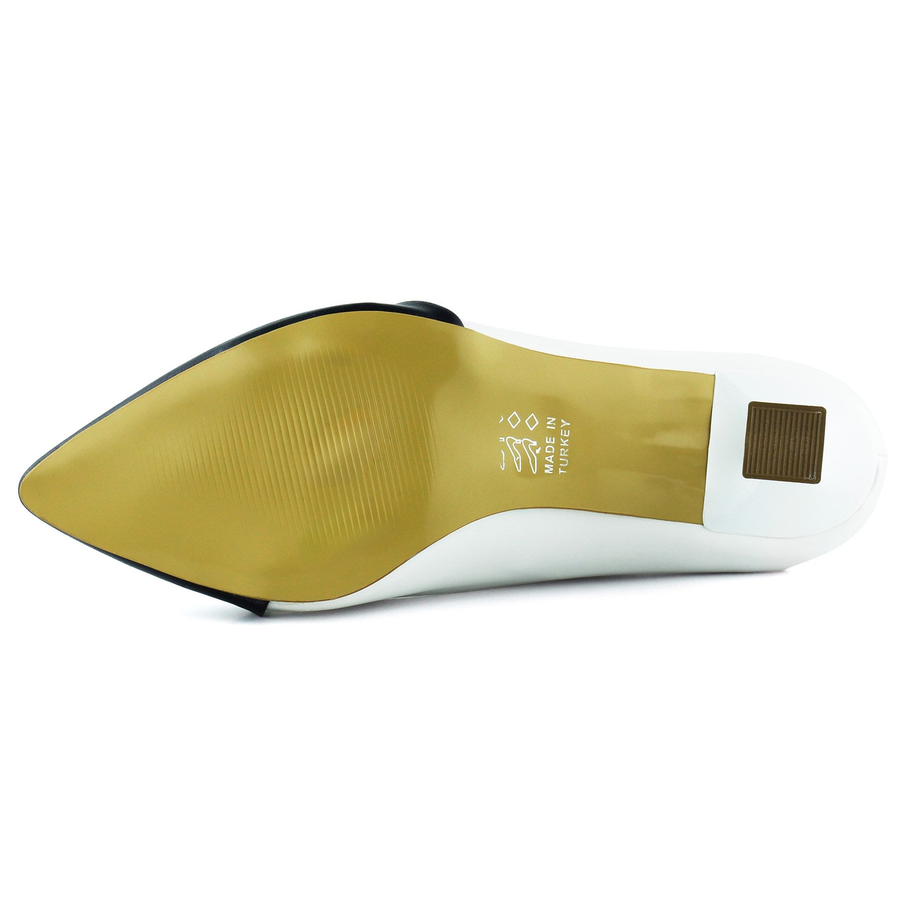 Laura Lacivert Beyaz Renk Bloklu Sivri Burunlu Klasik İnce Topuklu Ayakkabı