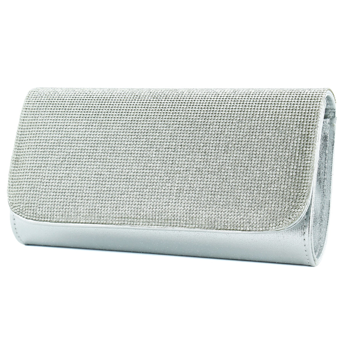 (ES0020AC) Lame Kristal Taşlı Zincir Askılı Manyetik Kapaklı Abiye El Çantası