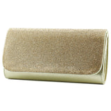 (ES0020AC) Dore Kristal Taşlı Zincir Askılı Manyetik Kapaklı Abiye El Çantası