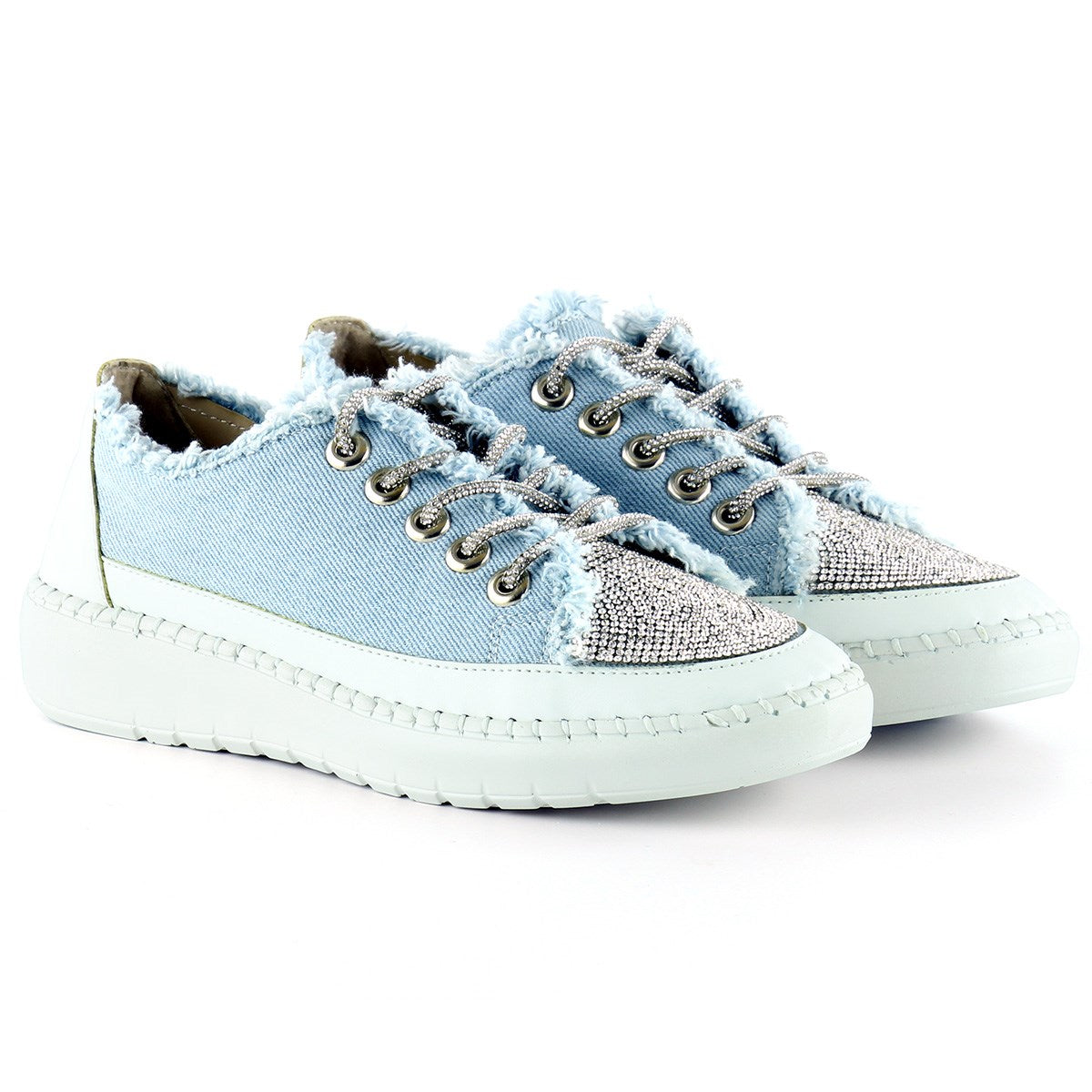 Vanessa Mavi Denim Taşlı Sneaker